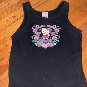 Hello kitty sparkly floral tank top
